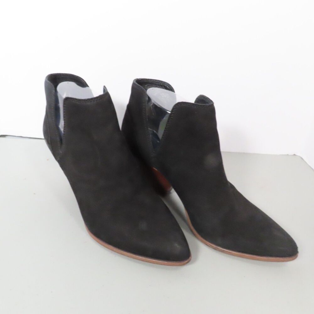 FRYE Reina Cutout Nubuck Leather Ankle Booties Black Womens 9M 3470676